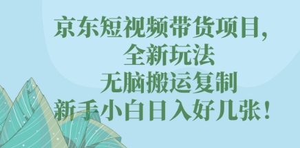 京东短视频带货项目，全新玩法，无脑搬运复制，新手小白日入好几张!-源创文化:轻创终点站